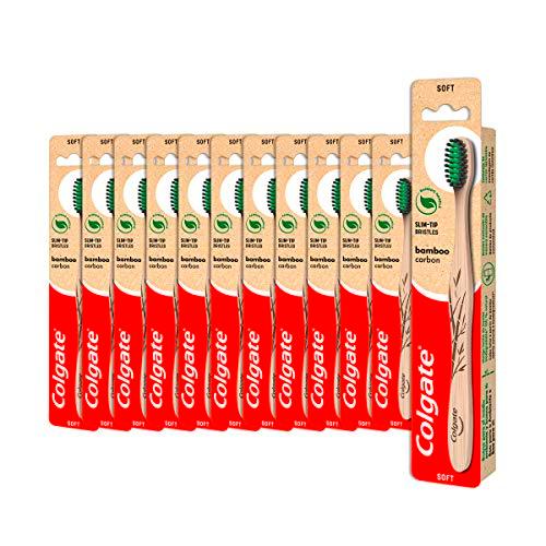 Colgate Bambú Carbón, Cepillo De Dientes, Pack 12 uds