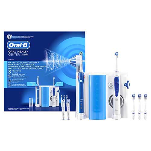 Oral-B PRO 2000 - Estación de Cuidado Bucal: Mango de Cepillo Eléctrico + Oxyjet Irrigador con Tecnología Braun