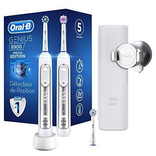 Oral-B Genius 8900 - Cepillo de dientes eléctrico, con Tecnología de Braun, 2 unidades