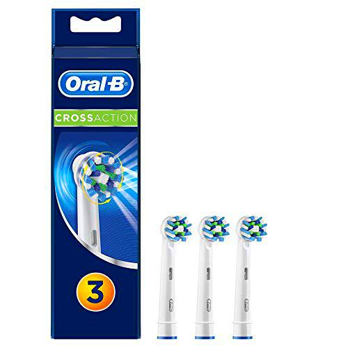 Oral-B Crossaction - Cabezal de Recambio, Set de 3 Recambios para Cepillo Eléctrico Recargable