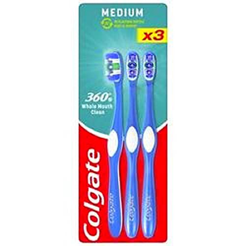 Colgate - Juego de 3 cepillos de dientes (360 º, mediano)