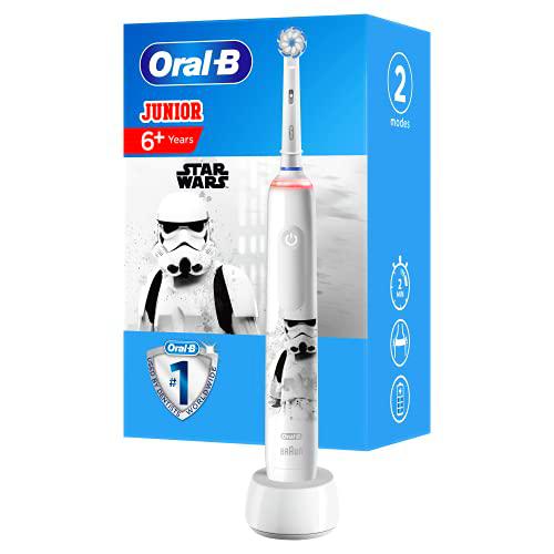 Oral-B Junior Cepillo De Dientes Eléctrico, 1 Mango Recargable De Star Wars Con Tecnología De Braun