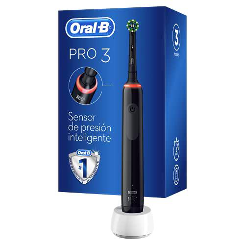 Oral-B Pro 3 3000 Cepillo De Dientes Eléctrico, 1 Mango Negro Recargable Con Tecnología De Braun