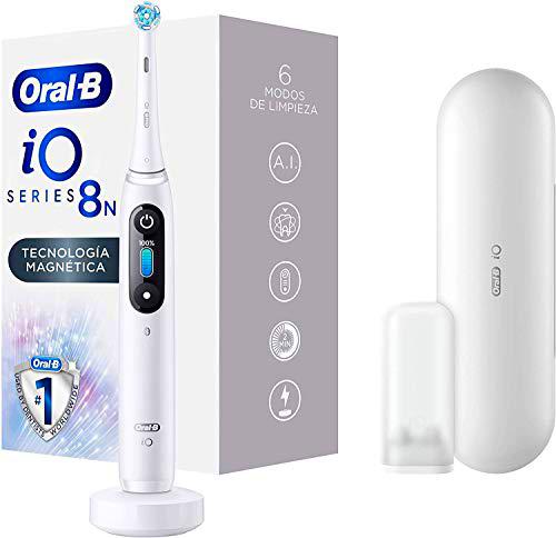 Oral-B iO 8n Cepillo De Dientes Eléctrico, 1 Mango Blanco Recargable con Tecnología Magnética De Braun