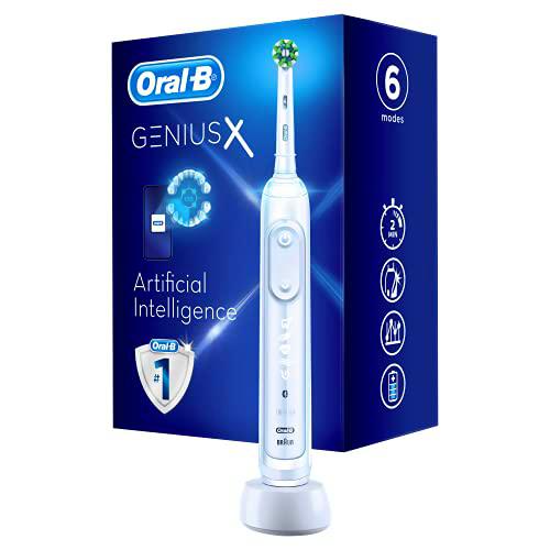 Oral-B Genius X Cepillo De Dientes Eléctrico, 1 Mango Blanco Recargable Con Inteligencia Artificial