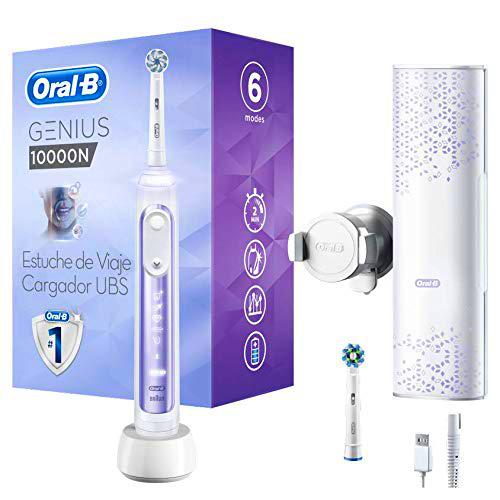 Oral-B Genius 10000N Cepillo De Dientes Eléctrico, 1 Mango Azul Orquídea Recargable Con Tecnología De Braun