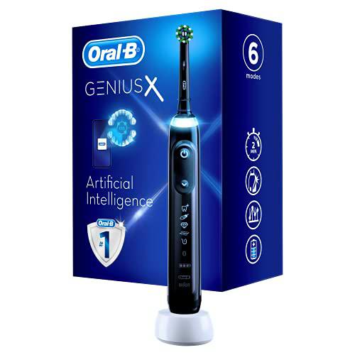 Oral-B Genius X Cepillo De Dientes Eléctrico, 1 Mango Negro Recargable Con Inteligencia Artificial