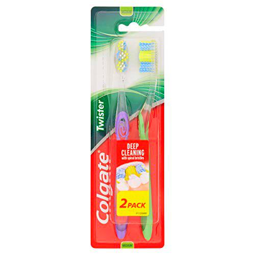 Colgate 273247 Twister Medium - Cepillo de dientes manual (2 unidades)