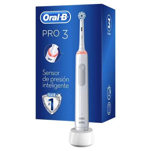 Oral-B Pro 3 3000 Cepillo De Dientes Eléctrico, 1 Mango Blanco Recargable Con Tecnología De Braun