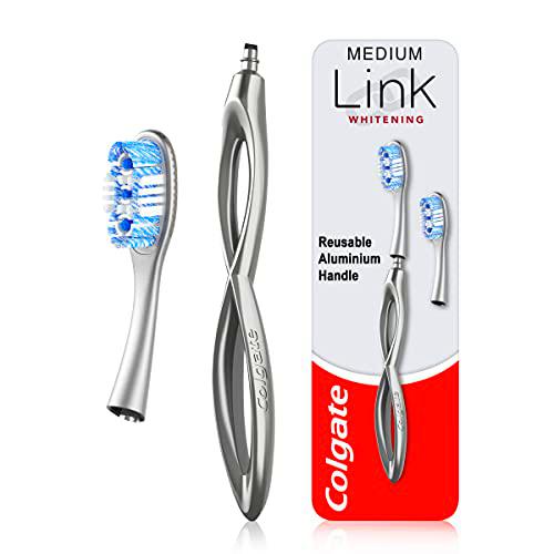 Colgate Link Whitening - Kit de iniciación de cepillo de dientes manual de cabeza reemplazable