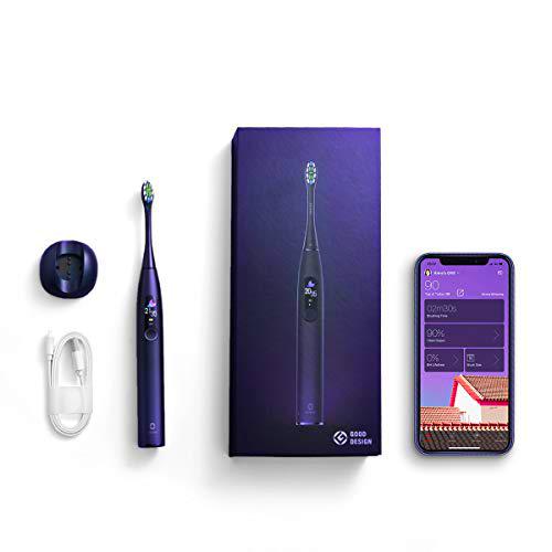 Oclean X Pro Cepillo eléctrico sónico similar rendimiento Philips HX 9000 serie recargable impermeable APP Bluetooth Planos de cepillado personalizados control velocidad 32 conversiones violeta