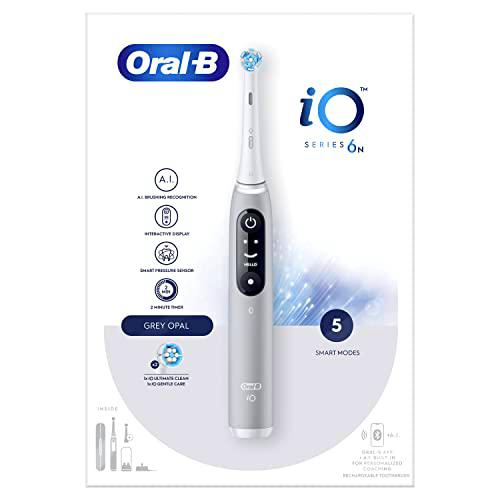 Oral-B iO 6N Cepillo Eléctrico Gris, Con 2 Cabezales Y 1 Estuche De Viaje