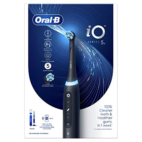 Oral-B iO 5N Cepillo Eléctrico Negro, Con 1 Cabezal Y 1 Estuche De Viaje