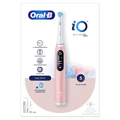 Oral-B iO 6N Cepillo Eléctrico Rosa, Con 2 Cabezales Y 1 Estuche De Viaje