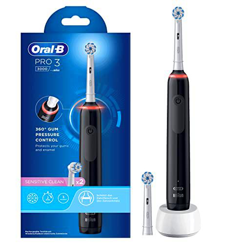 Oral-B Pro 3 3000 Negro Cepillo Eléctrico, Con 2 Cabezales