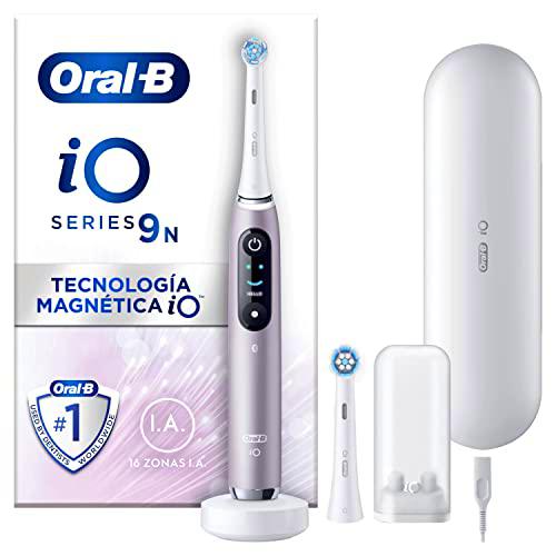 Oral-B iO 9N Cepillo Eléctrico Cuarzo Rosa, Con 2 Cabezales Y 1 Estuche De Viaje De Carga