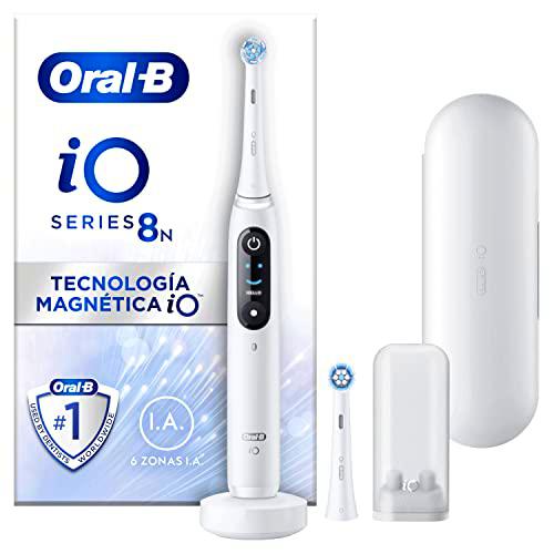 Oral-B iO 8N Cepillo Eléctrico Blanco, Con 2 Cabezales Y 1 Estuche De Viaje