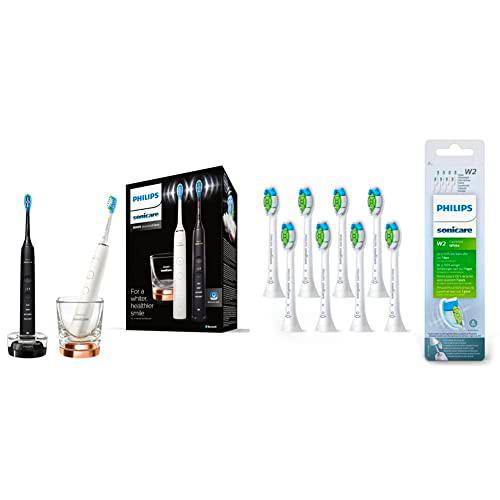 Philips HX9914/57 Cepillo de dientes eléctrico Sonicare DiamondClean 9000 Series + Cabezales de cepillado sónicos estándar Sonicare W2 Optimal White