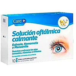 Solución oftálmica calmante Care+ EYES 10 viales reutilizables de 0,5 ml cada uno con eudrasia