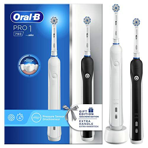 Oral-B Pro 1 790 Duo Sensitive White/Black. Duo De Cepillos Eléctricos Recargables Con Tecnología De Braun