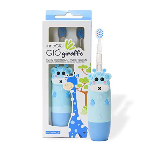 InnoGIO GIOgiraffe Blue, Cepillo de dientes eléctrico para niños de 2 a 12 años