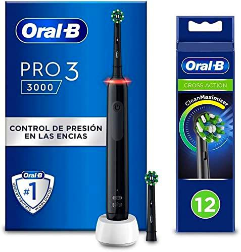 Oral-B PRO 3 Cepillo de Dientes Eléctrico Negro con Mango Recargable