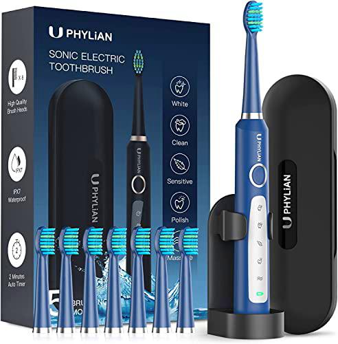 Cepillos de Dientes Electricos Sónico Hombres - Cepillo Electrico Sónico Adultos con Estuche de Viaje