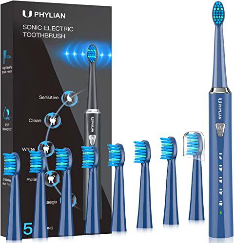 Cepillos de Dientes Electricos Sónico Hombres - Cepillo Electrico Adultos con 8 Cabezales