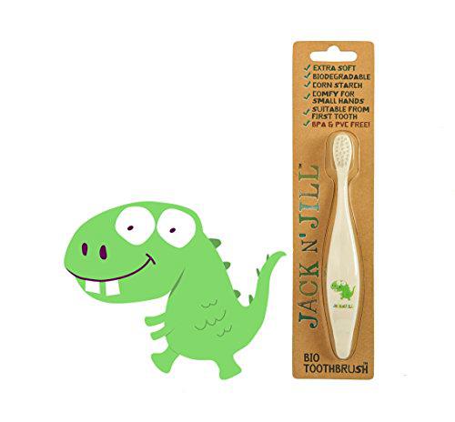 Jack N' Jill Kids Plastic Free Bio Toothbrush, Zero Waste Nylon Bristles Which Are Soft on the Gums