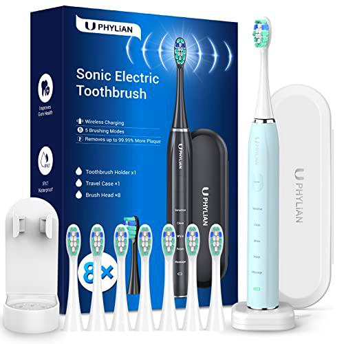 Cepillos de Dientes Electricos Sónico Hombres - Cepillo Electrico Sónico Adultos con 8 Cabezales