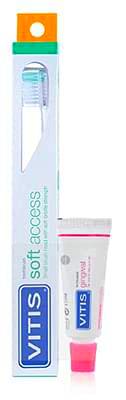 Vitis Cepillo de dientes Soft Access + Dentífrico Gingival, 15 ml