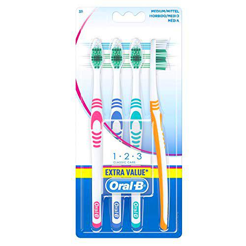 Oral-B Shiny Clean Paquete de Cepillos de Dientes, Medio