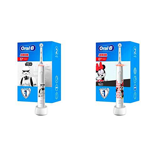 Oral-B Junior Cepillo De Dientes Eléctrico, 1 Mango Recargable De Star Wars &amp; Junior Cepillo De Dientes Eléctrico