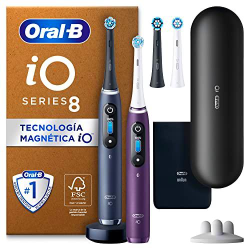 Oral-B iO 8 Pack Doble, Cepillos De Dientes Eléctricos Negro Y Violeta