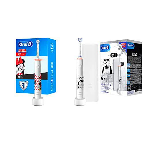 Oral-B Junior Cepillo De Dientes Eléctrico, 1 Mango Recargable De Minnie Con Tecnología De Braun &amp; Junior