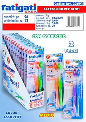 Cepillo de dientes medio con capucha 2 unidades