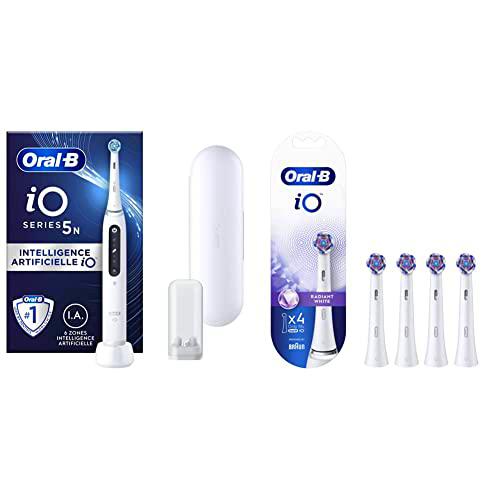 Oral-B iO5N Cepillo de Dientes Eléctrico con Mango Recargable- Blanco &amp; iO Radiant White Recambios para Cepillo de Dientes Eléctrico