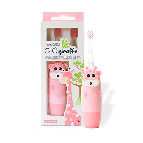 InnoGIO GIOgiraffe Pink, Cepillo de dientes eléctrico para niños de 2 a 12 años