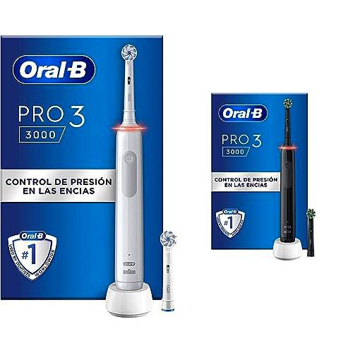 Oral-B Pro 3 3000 Cepillo de Dientes Eléctrico con Mango Recargable y 2 Cabezales