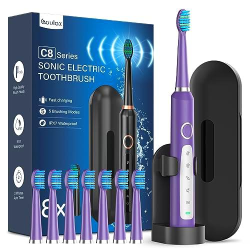 Cepillos de Dientes Electricos Sónico Adultos con 8 Cabezal