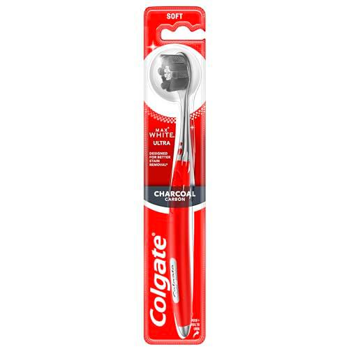 Colgate Max White Ultra Carbón | Cepillo de Dientes Suave | Dientes Brillantes y Sanos | Elimina las Manchas | Limpieza Completa Interdental y de Encías | Boca Sana | Envase Reciclable | 1 Ud