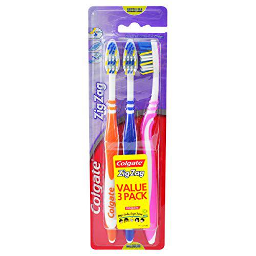 Colgate Cepillo de dientes Zigzag, 3 unidades (paquete de 1)