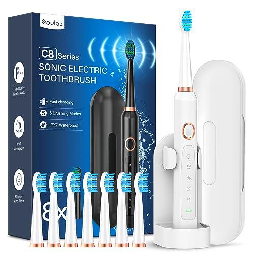 Cepillos de Dientes Electricos Sónico Adultos con 8 Cabezal