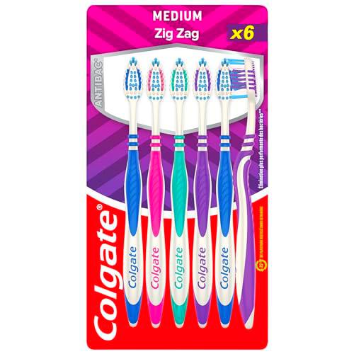 Juego de 6 cepillos de dientes Colgate ZigZag - cerdas cruzadas para una limpieza perfecta de los espacios interdentales