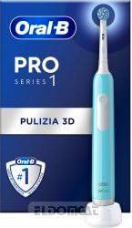 Oral-B Cepillo de dientes eléctrico recargable Serie 1 azul con 1 cabezal de repuesto