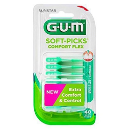 GUM 660 SOFTPICKS Comfort Flex Regular, Negro, 40 Unidad (Paquete de 1)