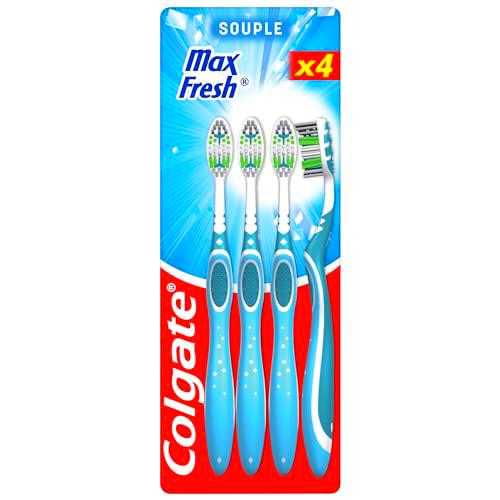 COLGATE - Cepillos de dientes Max Fresh - Suave - Aliento fresco