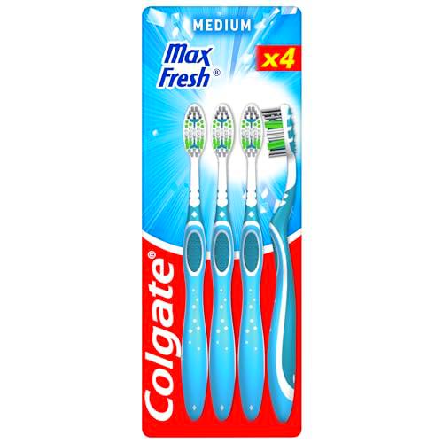 COLGATE - Cepillos de dientes Max Fresh - Medium - Aliento fresco