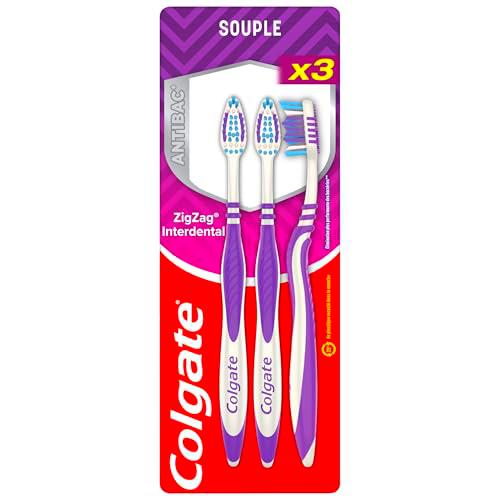 COLGATE - Cepillos de dientes ZigZag Flexible - Limpieza profunda de espacios interdentales