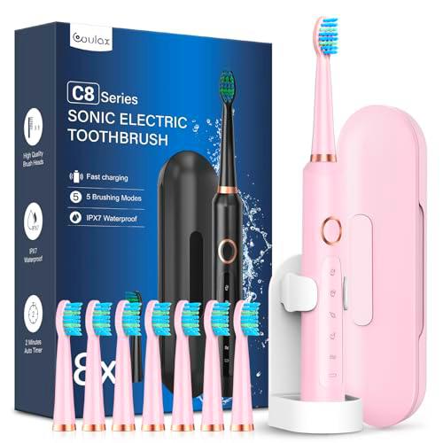 Cepillos de Dientes Electricos Sónico Adultos con 8 Cabezal